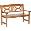 2-Seater Wooden Garden Bench Outdoor Patio Loveseat Natural