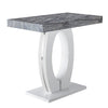 Halo High Gloss Bar Table In White And Melange Marble Effect