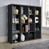 16 Shelf Bookcase Deluxe Chunky Storage Cube Wooden Display Unit Organiser Black