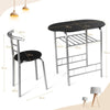 3 Piece Dining Set Classic Bistro Compact 2 Chairs and Table Set with Shelf