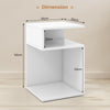 S-Shaped Side Table Modern Sofa End Table Nightstand with 2 Open Compartments