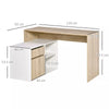 L-Shaped Corner Computer Desk Study Table PC Work w/ Storage Shelf Drawer Office