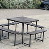 34-Inch Square Picnic Table Set with 4 Benches