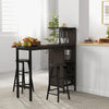 3PCS Bar Table Set, Industrial Counter Height Dining Table and 2 Stoo