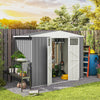 8 x 4 ft Garden Storage Shed, Outdoor Metal Shed, Light Grey