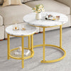 Nesting Coffee Tables Set of 2, Round Stacking End Side Tables for Living Room
