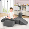 6-Piece Baby Climbing Blocks Kids Indoor Soft Play Structure-Grey