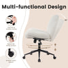 Office Chair Ergonomic Armless Desk Chair with Wheels, Height Adjustable Fabric