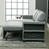 3 Seater Grey Linen Fabric Sofa Bed Pull Out Sofabed with Storage Lounge Chaise