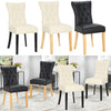 2/4X Dining Chairs Home Kitchen High Back PU Leather Upholstered Wood Legs Black