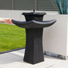 Solar Power Outdoor Pagoda Stone Effect Water Fountain Feature Garden Bird Bath