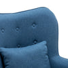 Occasional Scalloped Button High Back Fabric Armchair Sofa Chair Footrest Stool