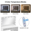 Large Dressing Table Stool Set with LED Light Mirror Vanity Make Up Desk Asdmhqn