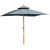 Outsunny 3m Wood Square Patio Umbrella Garden Market Parasol Sunshade Grey UK