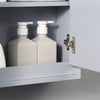 Wall Mounted Mirror Cabinet with Storage Shelf Bathroom Cupboard Grey