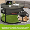 Round Lift Top Coffee Table with Hidden Storage, Modern Design for Living Room