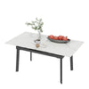 Elegant White Dining Table Extendable 130-160cm Table Extended For 4-12 Person
