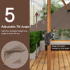 297cm Patio Cantilever Umbrella Square Double-Top Offset Umbrella Coffee