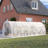 Round Top Polytunnel Walk-in Garden Greenhouse Tent Zip Door Windows Steel Frame