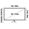 VEVOR Tripod Projector Screen with Stand 70 inch 4K HD 16:9 Home Cinema Portable