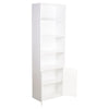 6 Tier Bookcase With 2 Door Cupboard Cabinet Storage Shelving Display Wood Shelf