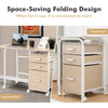 Folding Computer Desk Wheeled PC Laptop Table Writing Workstation-Natural