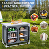 Portable Aluminum Kitchen Cook Station w/ Zipper Bag-Grey