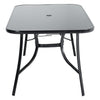 Black Tempered Glass Dining Table Garden Patio Bistro Cafe Table W/ Parasol Hole