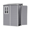 5x4ft Lean To Garden Shed Plastic Storage Tool House Pent Roof & Windor, Grey UK