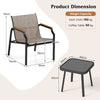 Morden Conversation Bistro Set w/Square Side Table-Brown