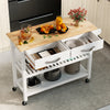 3-Tier Rolling Utility Cart with Lockable Casters-White