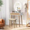 LED Makeup Dressing Table 3 Lights Setting Rectangle Mirror with Drawer Storage
