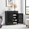 Shoe Storage Cabinet with Drawer & Doors 4-Tier Shoe Rack for Entryway Black