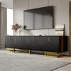 Modern TV Stand Cabinet TV Entertainment Centre Unit mit Gold Metal Legs, Black