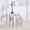 3pcs Rectangular Clear Tempered Glass Side End Nested Table Bedside Coffee Table