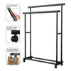 HeavyDuty Double Clothes Rail Hanging Rack Garment Stand Storage Shelf On Wheels