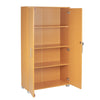 Storage Cabinet Shoe Cupboard Beech Wood Garage Tool Chest 2 Door Locking 140cm