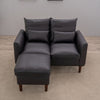 2 Seater faux leather/Linen Fabric Love Seat Sofa Armchair with Footstool Couch