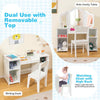 Toddler Vanity Table and Chair Set Princess Makeup Vanity Set-White
