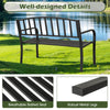 2-3-Persons Patio Bench Outdoor Metal Loveseat Chair-Black