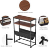 Small End Table for Small Spaces - Slim Side Table with Magazine Holder