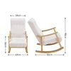Solid Wood Rocking Chair Upholstered Linen/Velvet Fabric High Back Lounge Seat