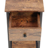 Side Table Rustic End Telephone Table with Drawer Storage Shelves for Any Rooms