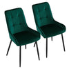 2x High Back Velvet Dining Chairs Modern Design Dining Room Chairs Metal Legs