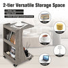 C-Shaped End Table Mobile Sofa Side Table Bedroom Rolling Coffee Table W/Storage