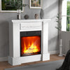 Electric Fire Suite White Freestanding Fireplace Mantel Heater Flame Surround
