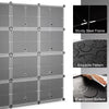 48 Pairs Portable Shoe Shelves 12-Cube Shoe Storage Cabinet w/Removable Shelf