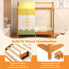 Kids Single House Bed Playhouse Low Platform Bed Solid Wood House Bed Frame