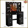Dressing Table With Led Mirror 7 Drawers Makeup Desk Vanity Table Lights Black