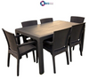 Garden Patio Furniture Set 6 Seater Chairs Table Outdoor Brown Rattan Style NEW